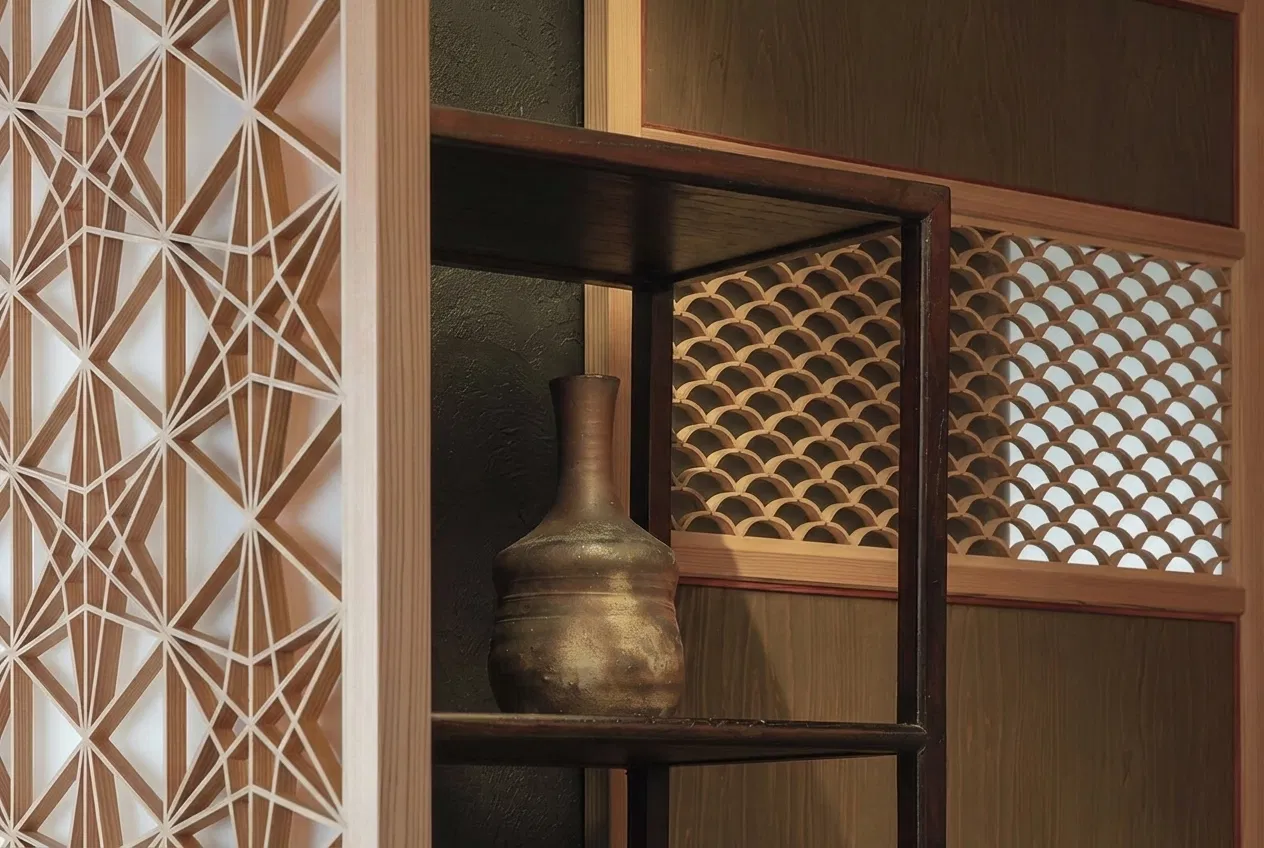 Wooden Lattice Feature Wall