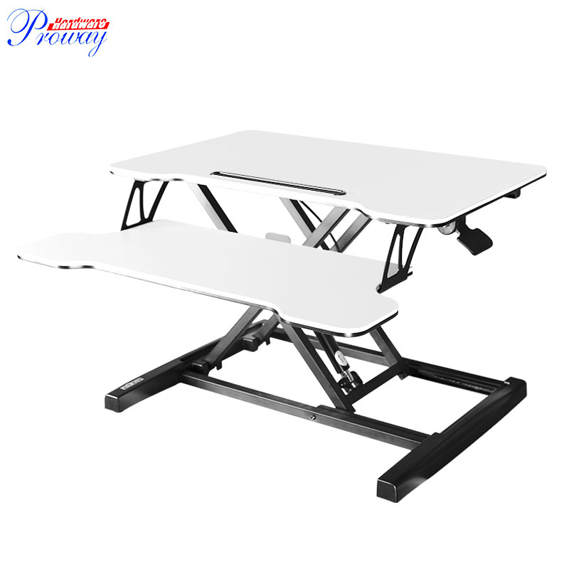 Foldable Ergonomic Standing Desk Monitor Riser Convertible Height Adjustable Pneumatic Sit Stand Desk Converter