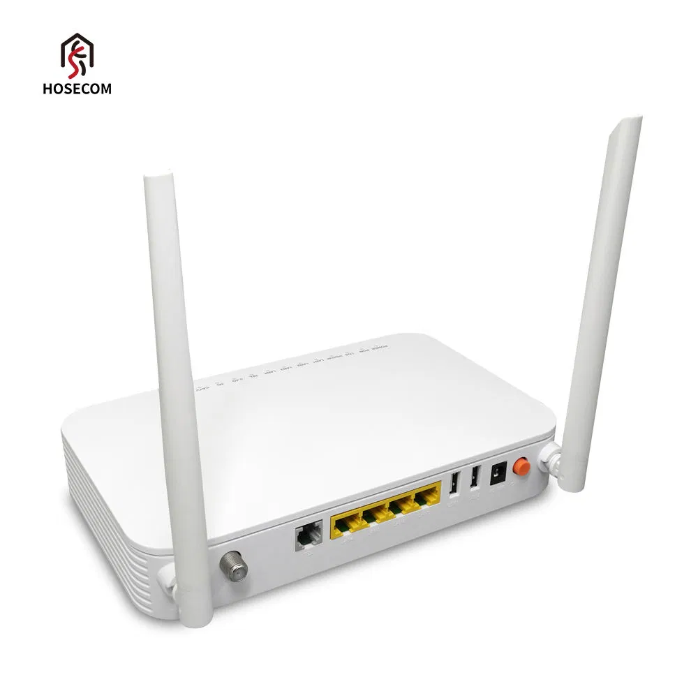 High Quality 4 Port Gpon Epon Adaptive 2.4G 5g Dual Band WiFi5 AC1200 Ont Fiber Optic Modem Equipment Dbc Xpon CATV ONU