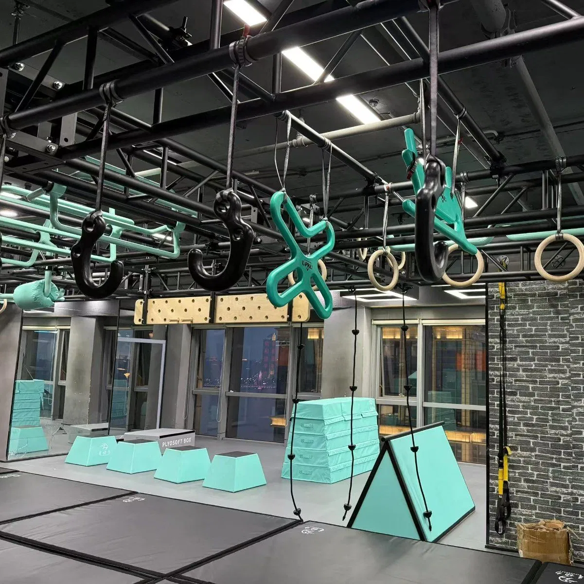 Adjustable Indoor Playground Ninja Warrior Training Track Set Unleashes Child's Strength