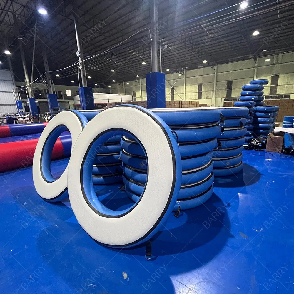 Drop Stitch Inflatable Fitness Equipment Circle Block Air Track Kids Indoor Trampoline Park Warrior Course Ring Air Spot
