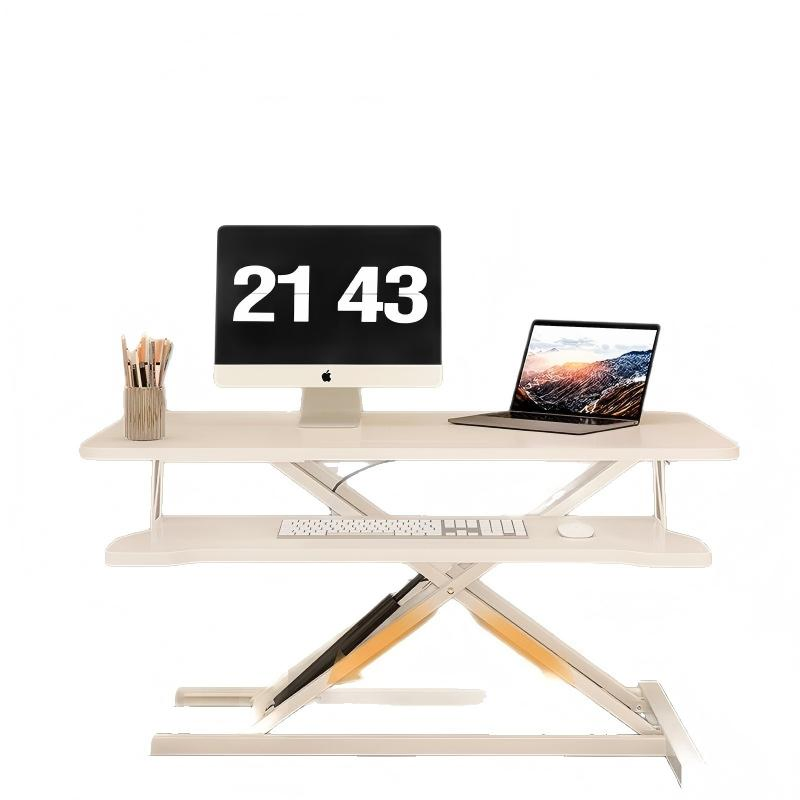 Pneumatic Ergonomic Design Height Adjustable Sit to Stand 2 Layer Standing Desk Converter