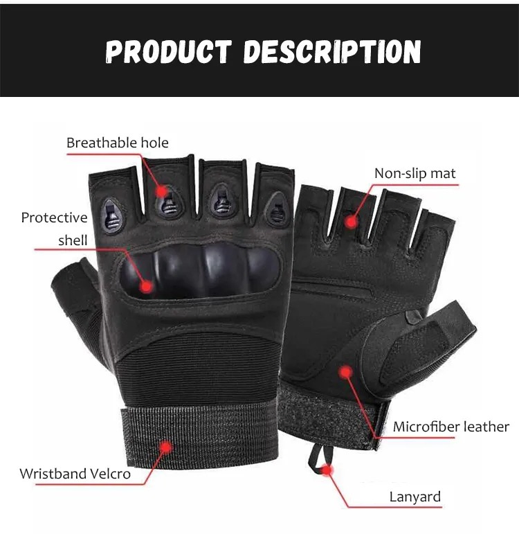 Hunting Shooting Combat Half Finger Tactical Gloves Protection Boxing Motorcycle Riding Tactical Gloves