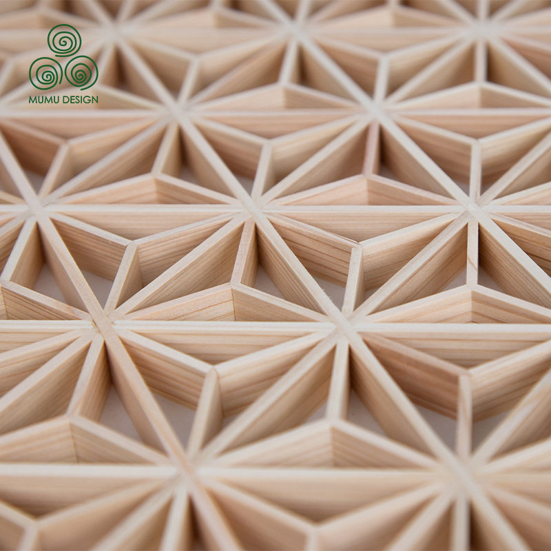 Custom Wooden Lattice Design for Modern Home Decoration Project Kumiko Feature Wall