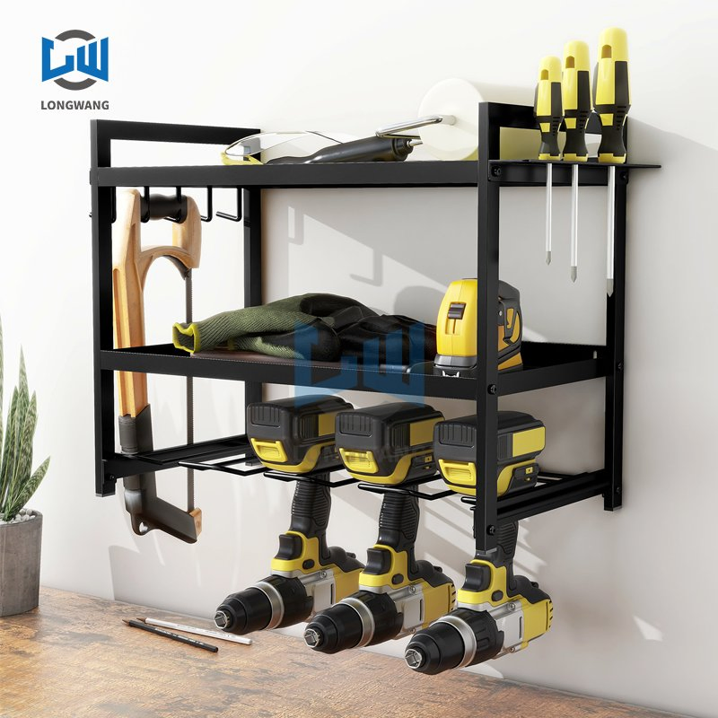 Wall-Mounted Power Tool Storage Rack Heavy-Duty Floating Storage Rack Hand Drill Screwdriver and Tool Storage Rack