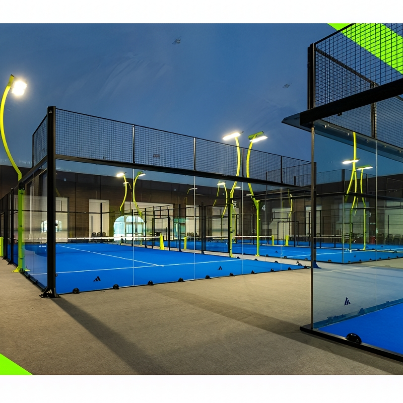 Complete Padel Court System with Turf Net Glass and Lighting for Outdoor Use Padel Court Glass