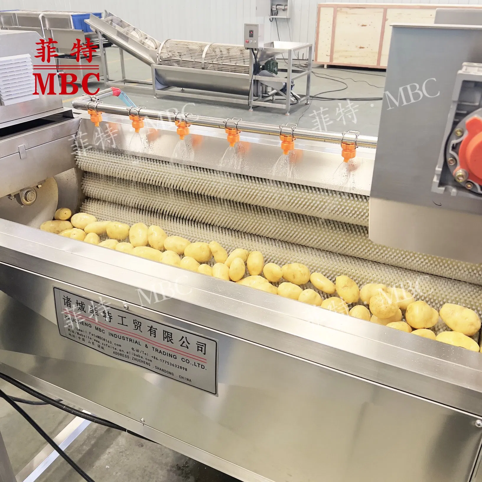 MBC CE Certification Large Capacity Carrot Peeler Cassava Potato Beet Vegetables Peeling washing Equipment