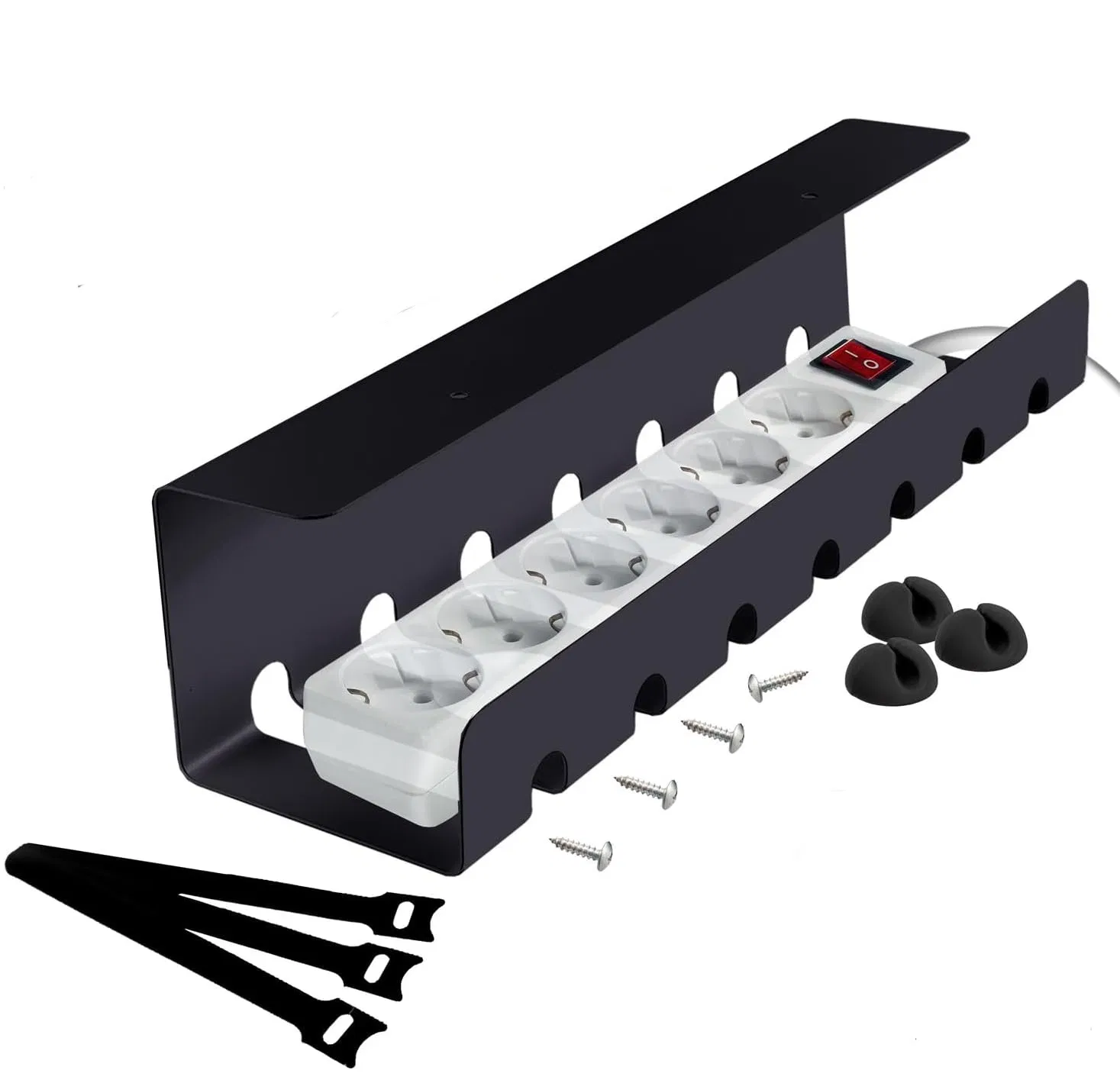 Home Office Under Table Cable Management System Cable Duct Desk Organisation