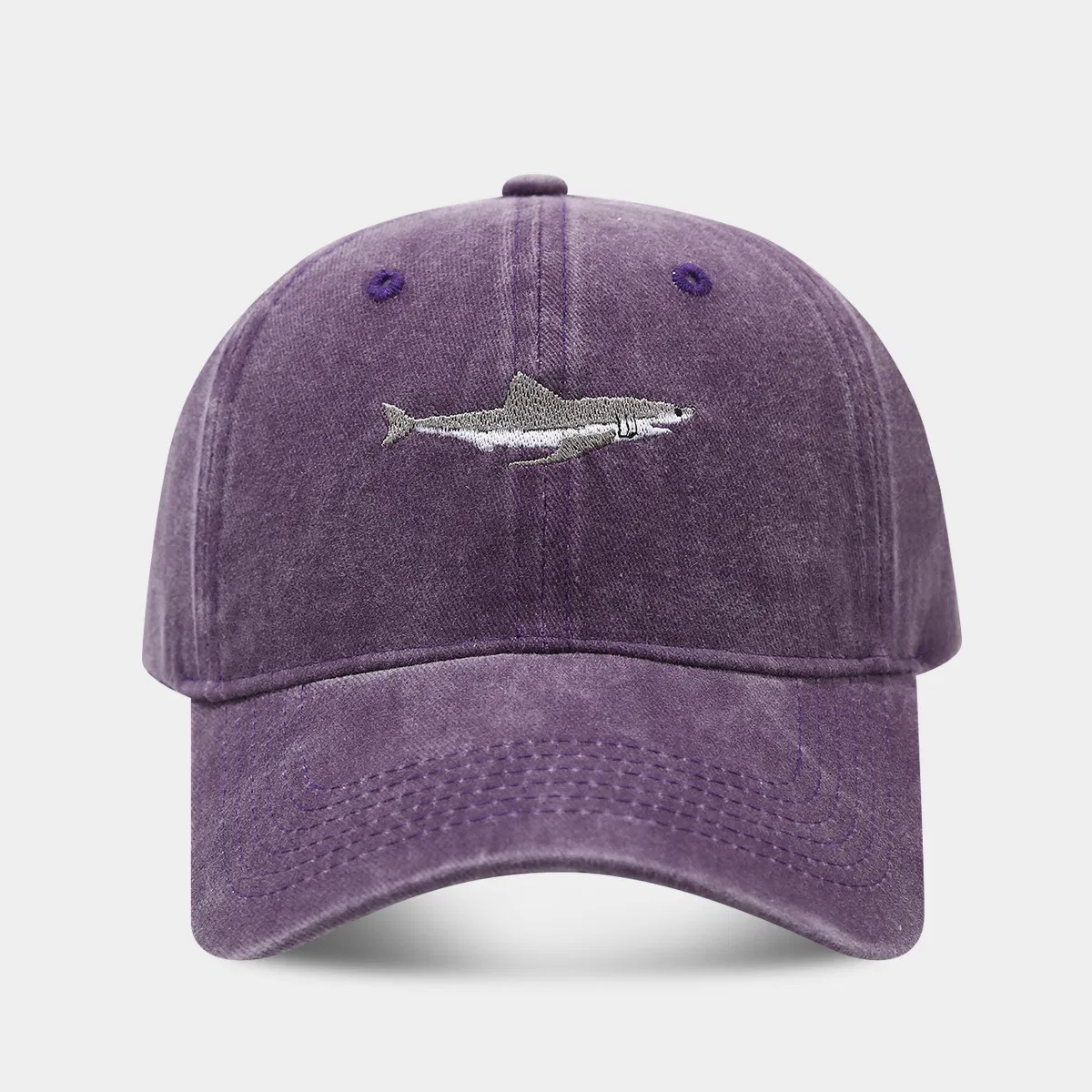 Leisure Shark Baseball Cap - Washed and Distressed Street Fashion Trend