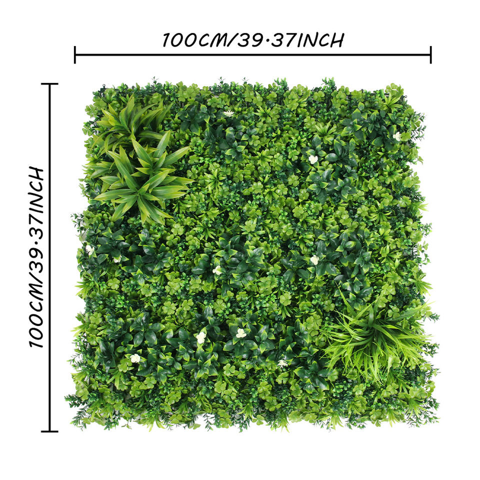 Home Outdoor Garden Decor UV Protected Plastic Green Grass Wall Panel Artificial Plant Grass Wall for Decor