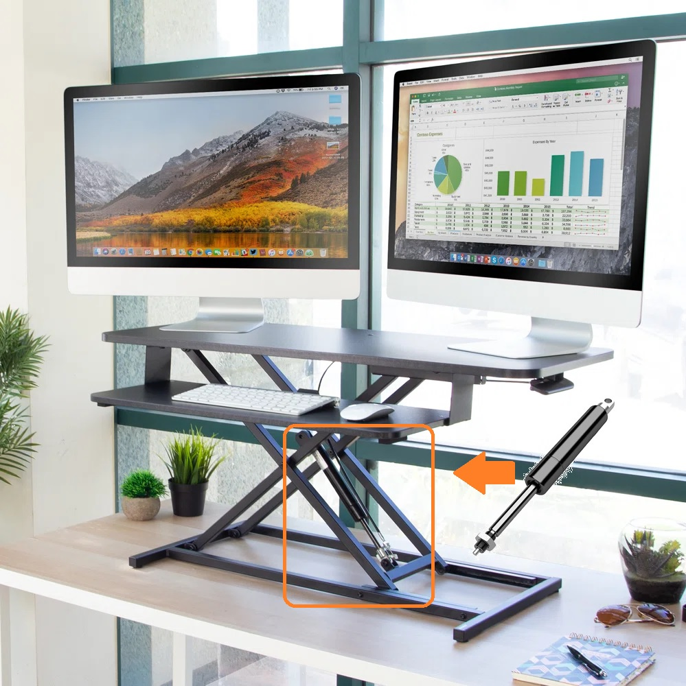 Locking Gas Strut for Adjustable Desk Converter