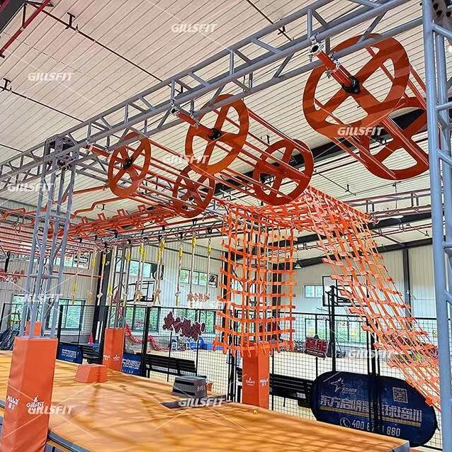 Customizable Indoor Playground Ninja Warrior Training Track Kit Boosts Child's Strength &amp; Agility
