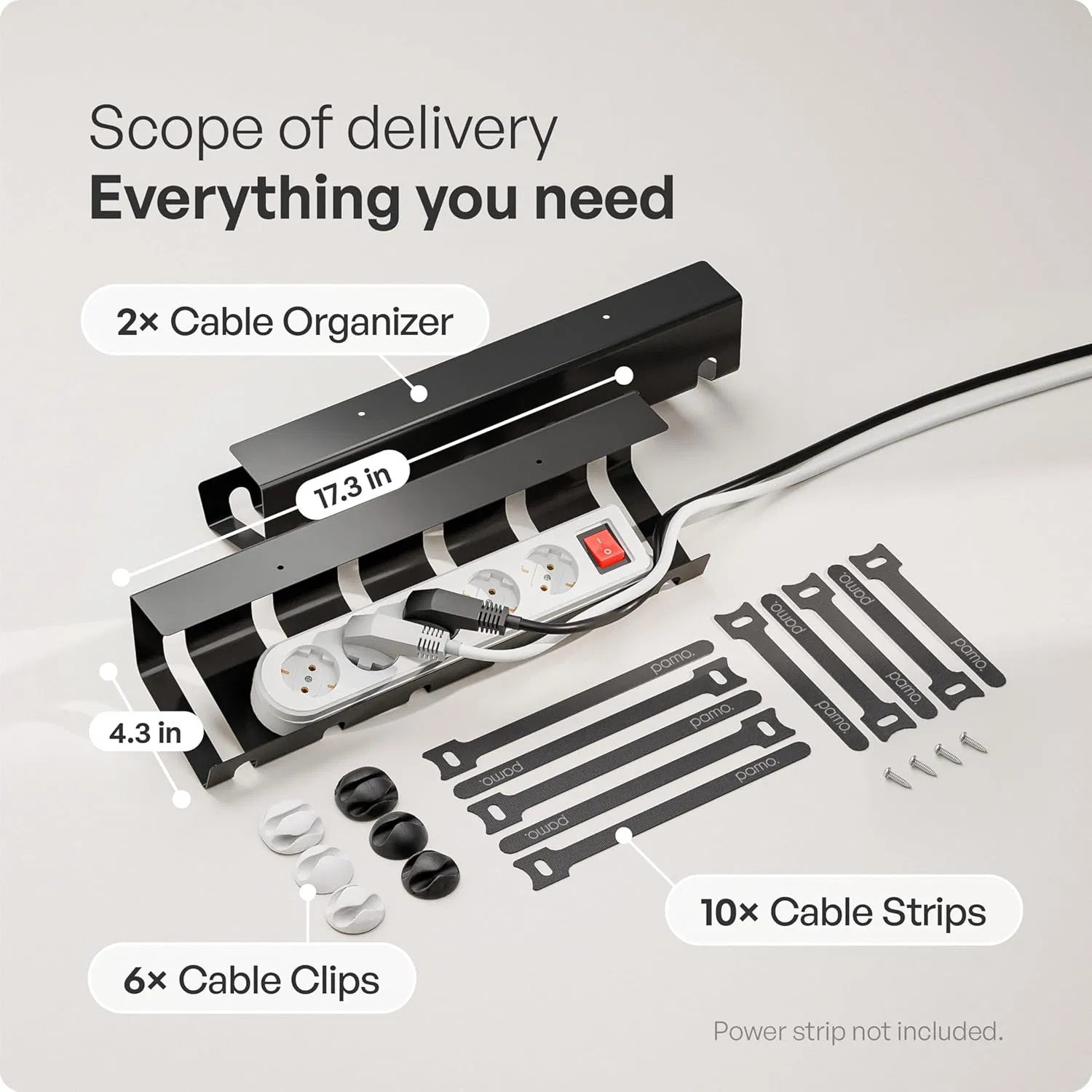 Office Under Desk Cord Organizers Steel Cable Management Tray