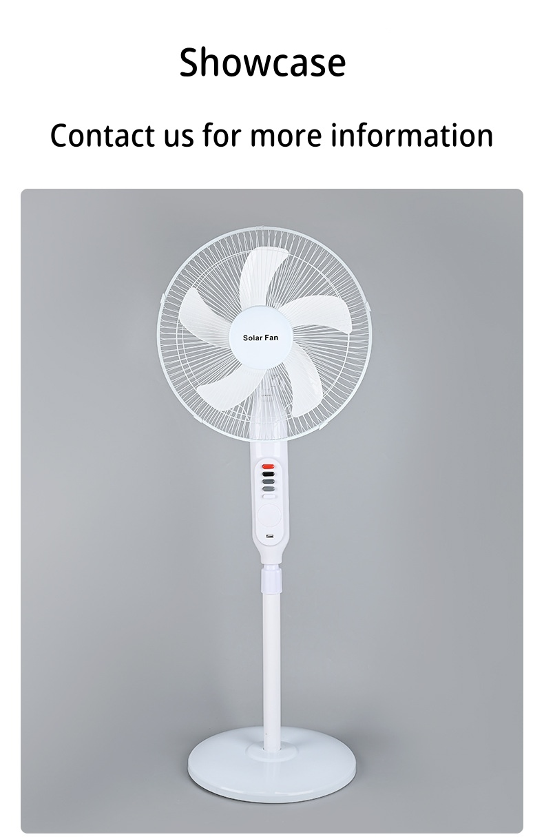 16 Inch Rotatable Outdoor High Speed 9 Volt DC Solar Fan and Solar Powered Electric Standing Fans with AC Adapter