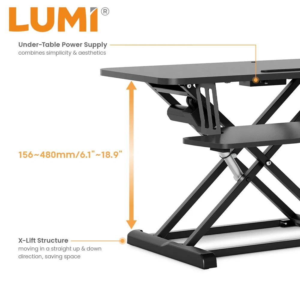 Electric Height Adjustable Sit Stand Workstation Economy Tabletop Ergonomic Adjustable Standing Desk Converter
