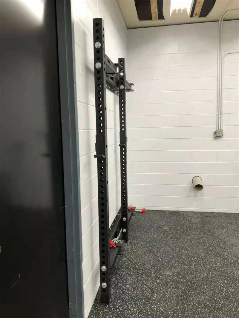 High Quality Fitness Bodybuilding Equipment Weightlifting Power Wall Mounted Folding Half Squat Rack