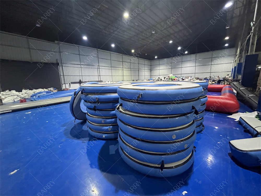 Drop Stitch Inflatable Fitness Equipment Circle Block Air Track Kids Indoor Trampoline Park Warrior Course Ring Air Spot