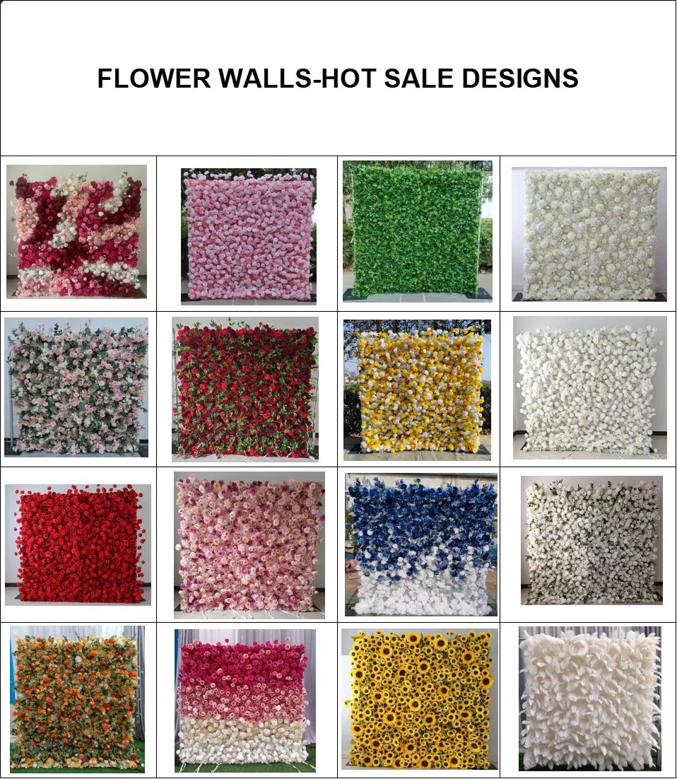Smooth High-Quality Black Silk Artificial Flower Wall Suitable for Home and Wedding Decoration