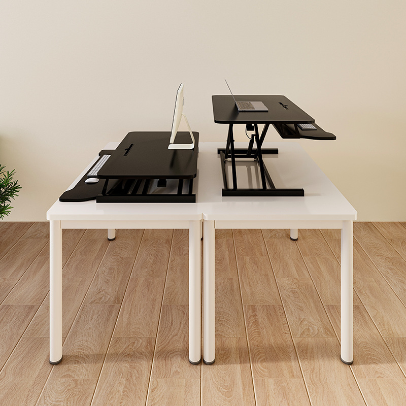 Pneumatic Ergonomic Design Height Adjustable Sit to Stand 2 Layer Standing Desk Converter