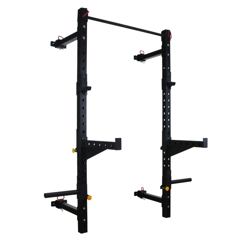 Home Use Exercise Fitness Equipment Power Training Folded Wall-Mounted Squat Rack