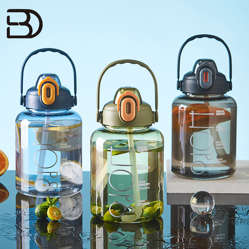 Unisex Portable 1500ml Large Capacity Plastic Water Bottle Simple Cup Design Fitness Sports Travel Outdoor Tours Wholesale