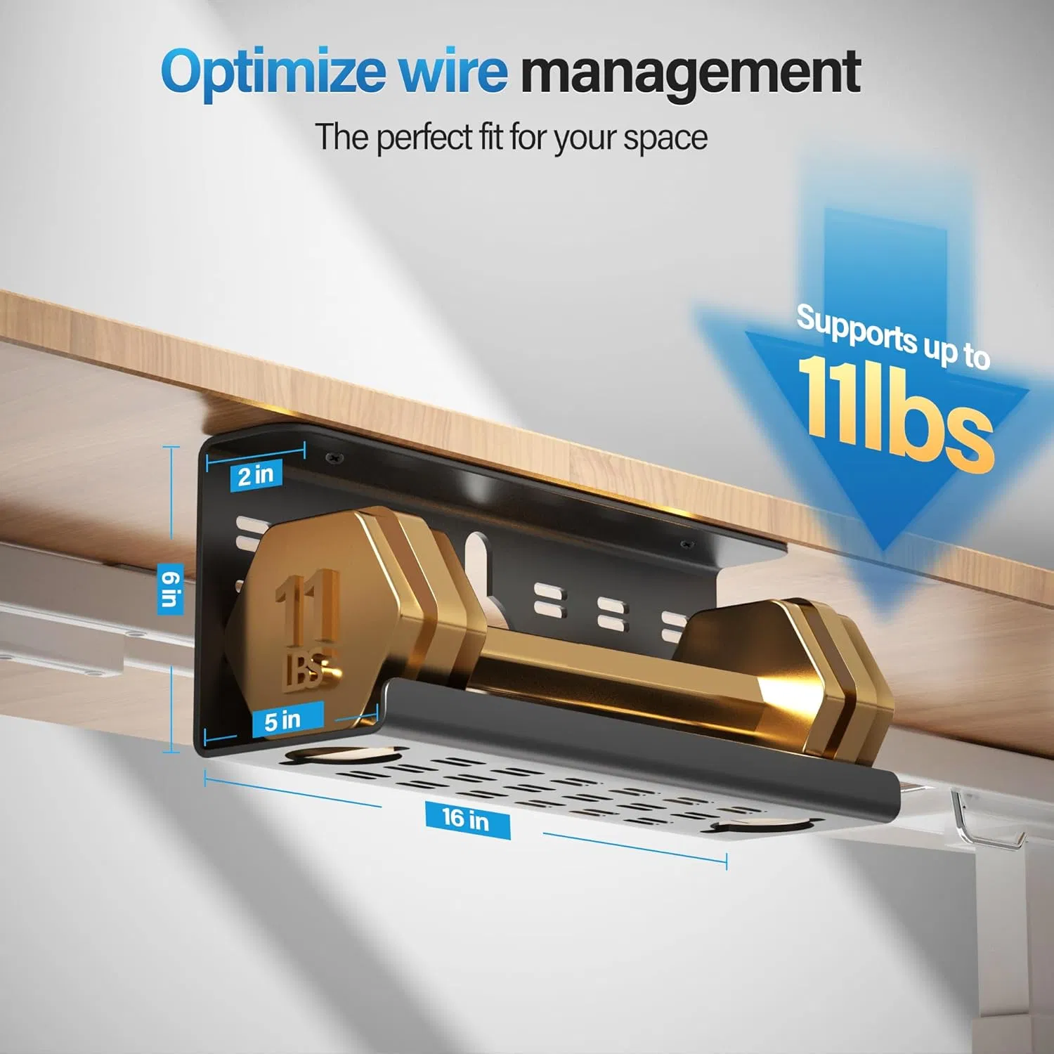 Cable Management Under Desk 32" Large Cable Management Tray