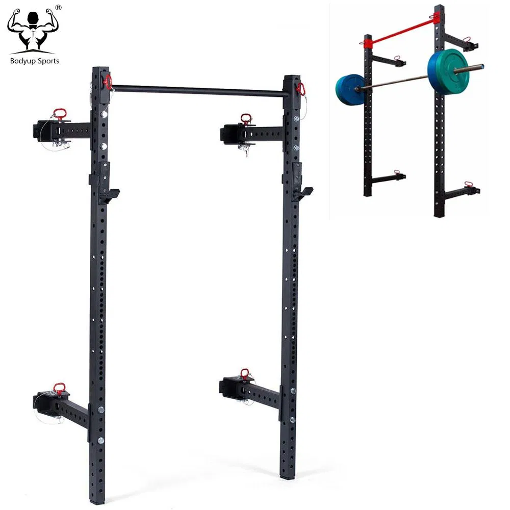 Multi Function Power Rack Cage Folding Wall Mounted Squat Rack