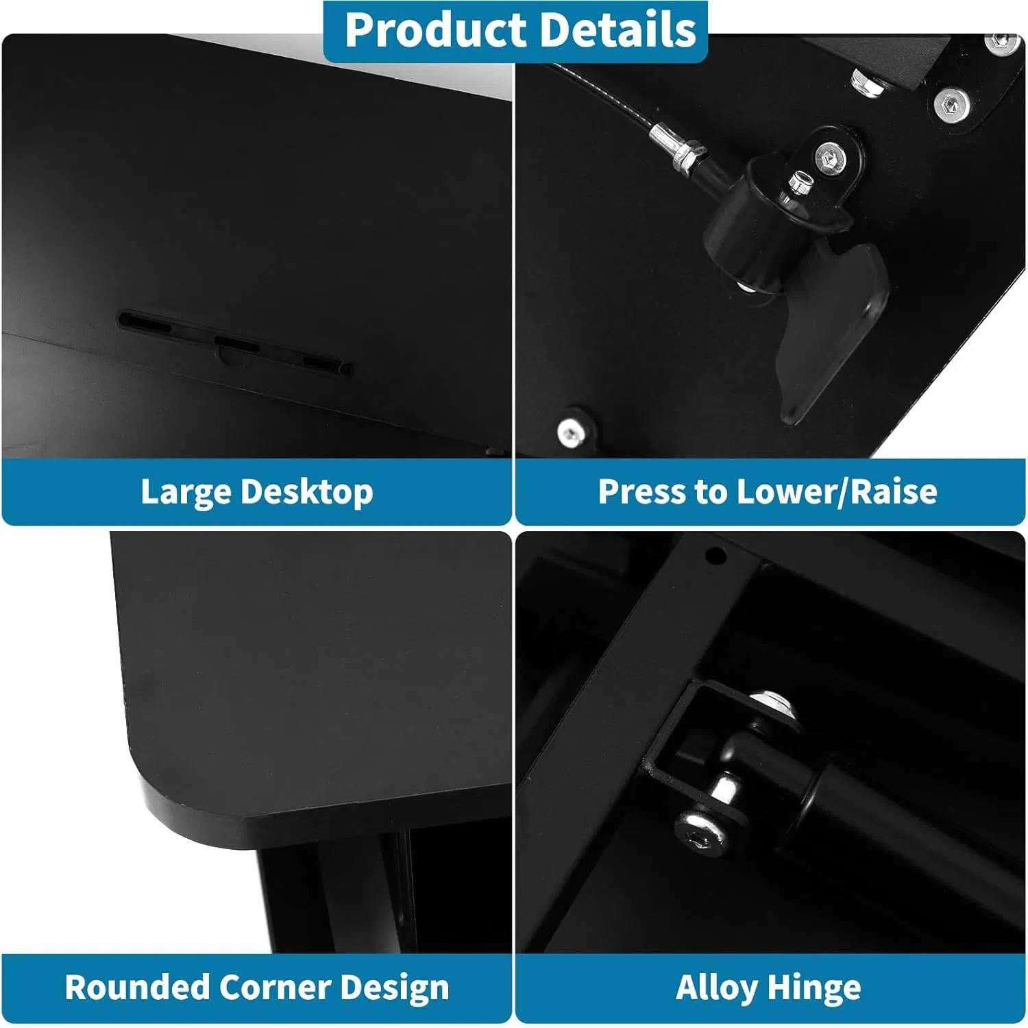 36" Pneumatic Standing Desk Converter Height Adjustable Sit to Stand up