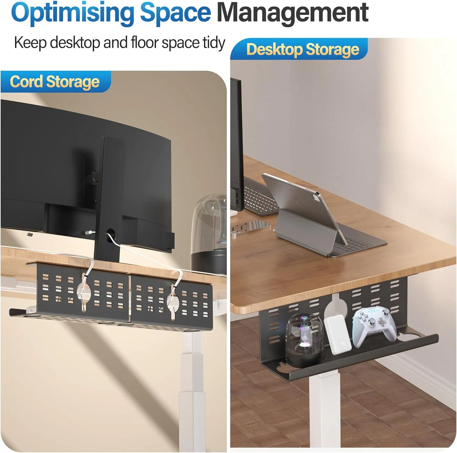 Cable Management Under Desk 32" Large Cable Management Tray