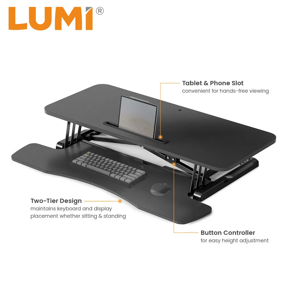 Electric Height Adjustable Sit Stand Workstation Economy Tabletop Ergonomic Adjustable Standing Desk Converter