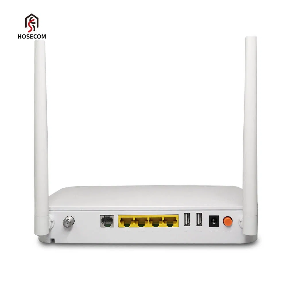 High Quality 4 Port Gpon Epon Adaptive 2.4G 5g Dual Band WiFi5 AC1200 Ont Fiber Optic Modem Equipment Dbc Xpon CATV ONU