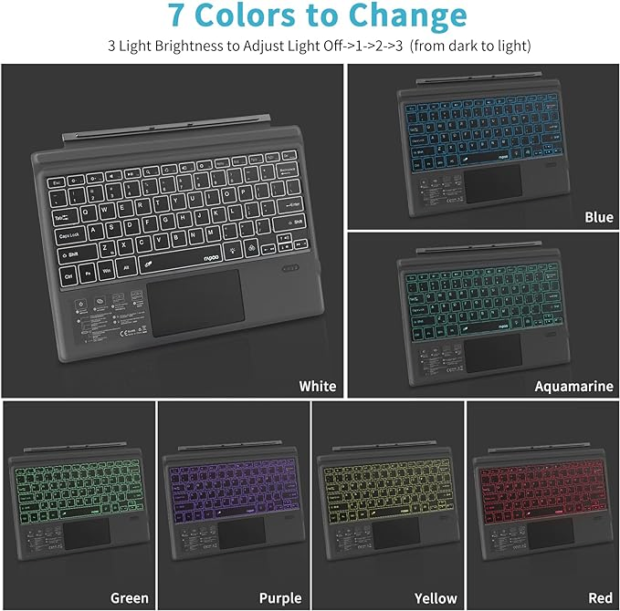 Surface PRO Keyboard, Ultra-Slim Portable Bluetooth Wireless Keyboard with Touchpad