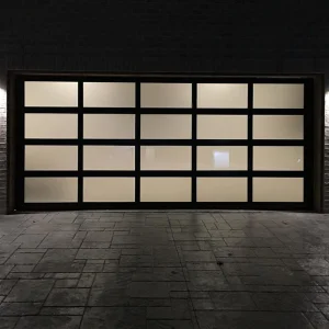 OUNA Insulated Aluminum Alloy Garage Door with Thermal Break Core Automatic Electric System for Energy Efficient Homes