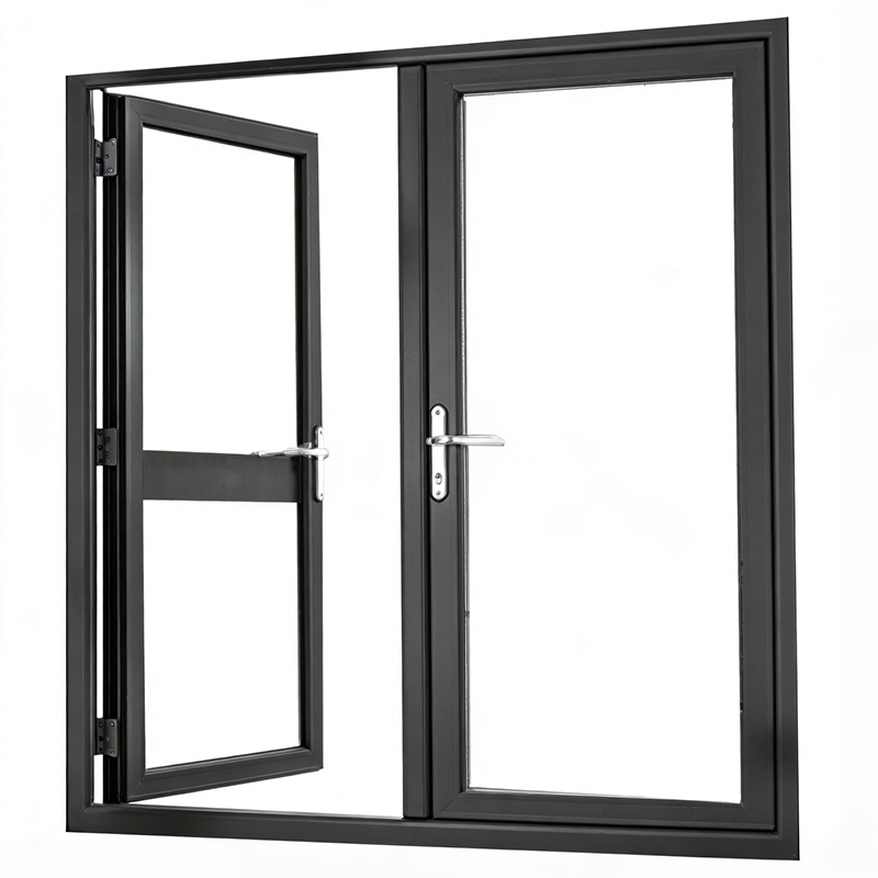 OUNA French Design Aluminum Alloy Glass Exterior Entry Door Push-Pull Opening Windproof Stainless Steel Screen 5-Year Warranty