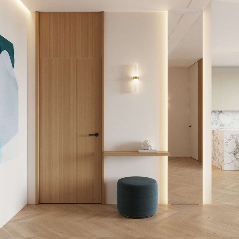 OUNA Sound Insulation Aluminum Wood Door Perfect for Bedroom and Study Room Solid Core Structure Reduces Noise Custom
