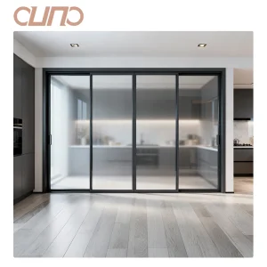OUNA CE Villa Patio Aluminum Double Glazed Tempered Glass Slide Door Exterior Energy Saving Slim Sliding Doors