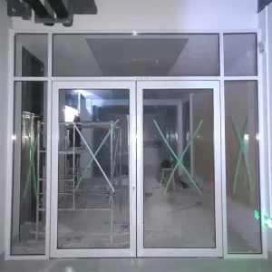 OUNA French Design Premium Commercial Glass Storefront Entrance Door Aluminum Alloy Construction for Mall Hotel Use Windproof