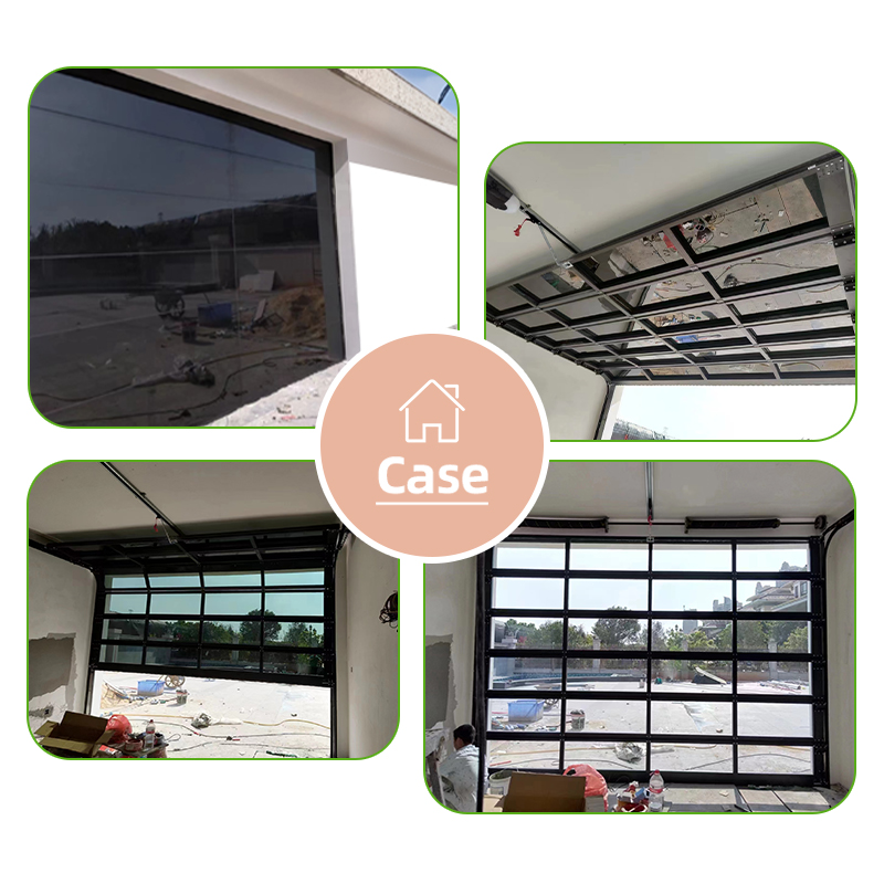 OUNA Modern Luxury Aluminum Frameless Glass Garage Door Full View Tempered Glass Automatic Electric for Villa and Residence