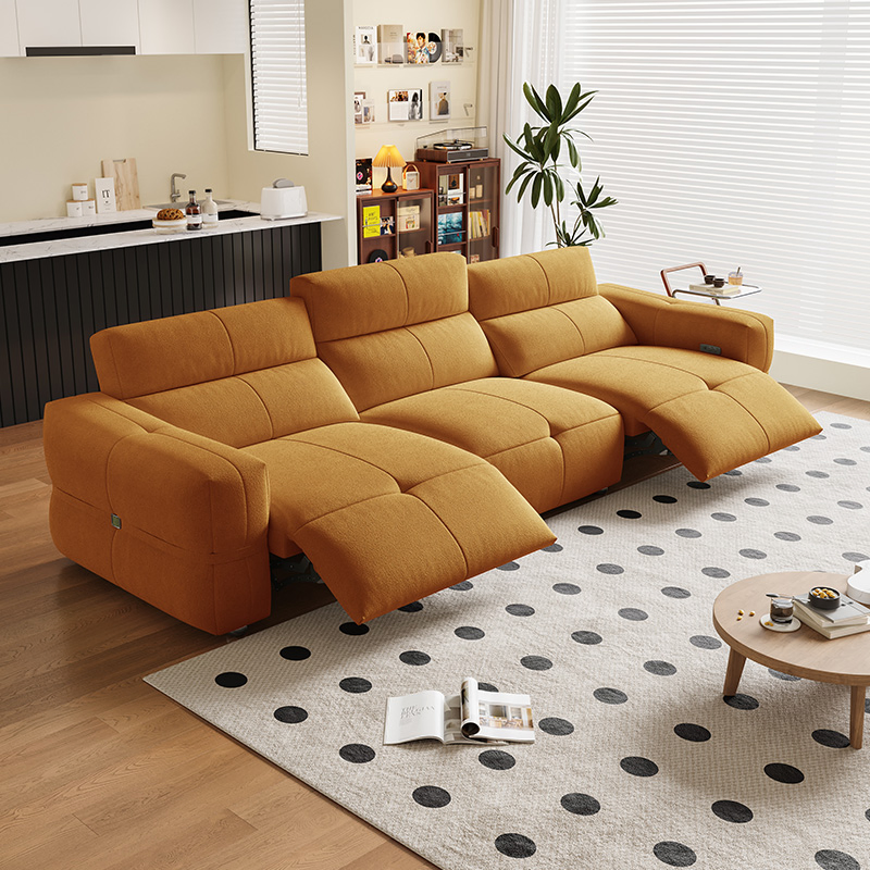Italian Extendable Electric Recliner Furniture Fabric Sectional Sleeper Sofa