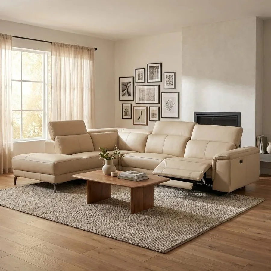 Sensor-Activated Home Living Room Sofa with Auto-Adjust Lumbar Support