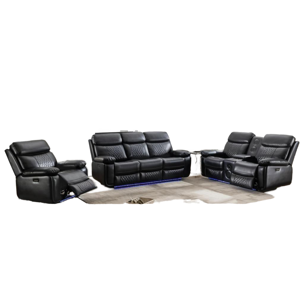 Custom 3+2+1 Seat Leather Power Reclining Chair Smart Electrical Recliner Sofa Set Living Room Furniture Leisure Sofa
