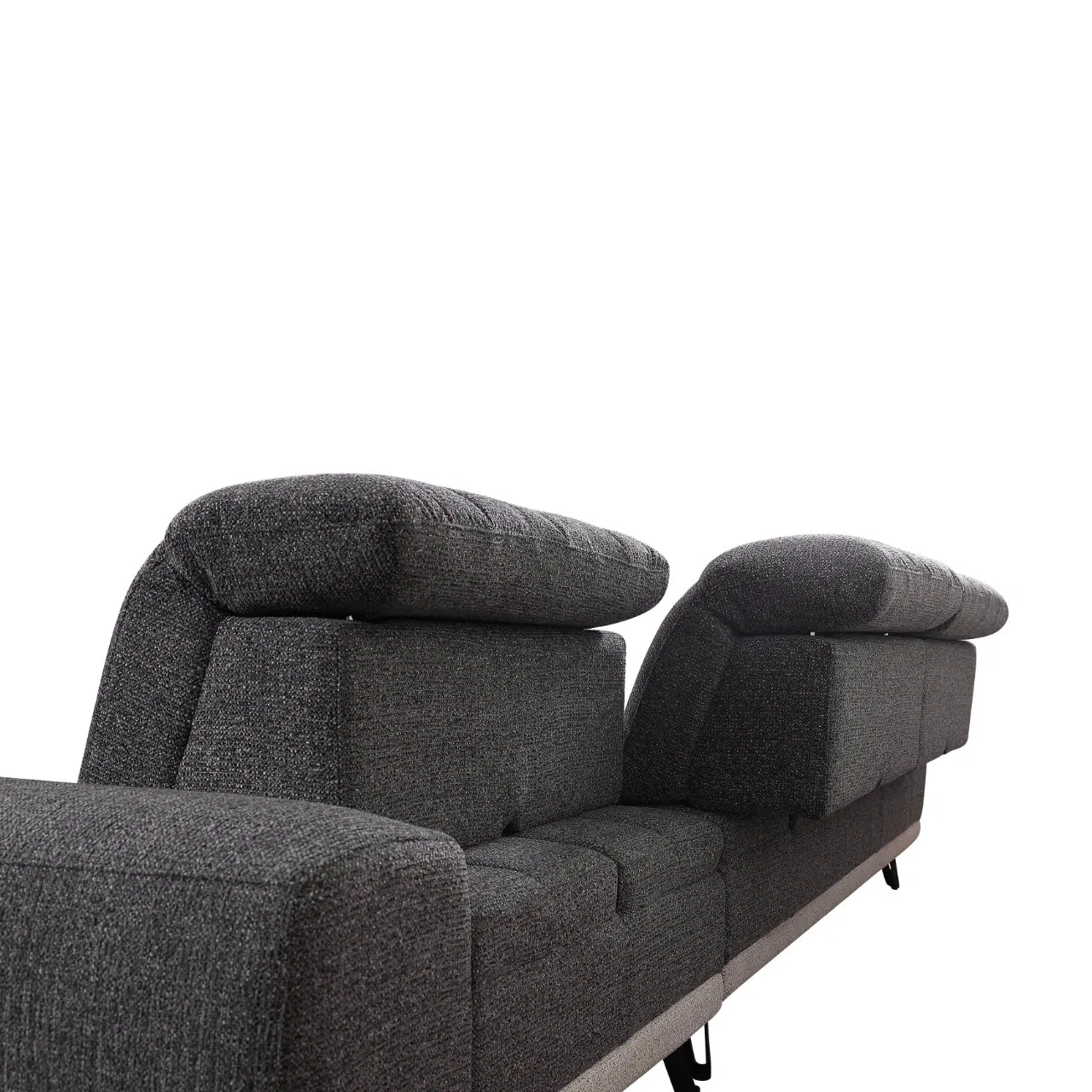 Wholesale Furniture Sectional Gray Fabric Functional Adjustable Backrest Headrest Chaise Lounge Manual L-Shaped Corner Modular Couch Sofa for Modern Living Room