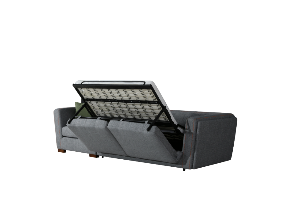 Modern Metal Square Convertible Pull-Out Loveseat Sofa Bed with Mattress for Living Room Bedroom Hotel Mall