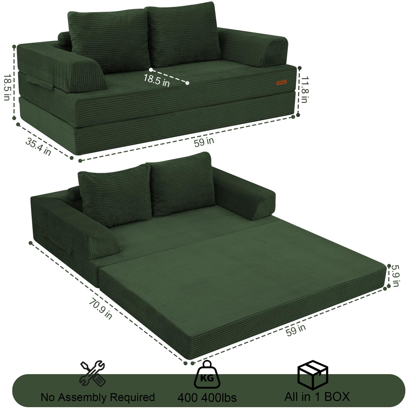 Convertible Sofa Bed Detail 2
