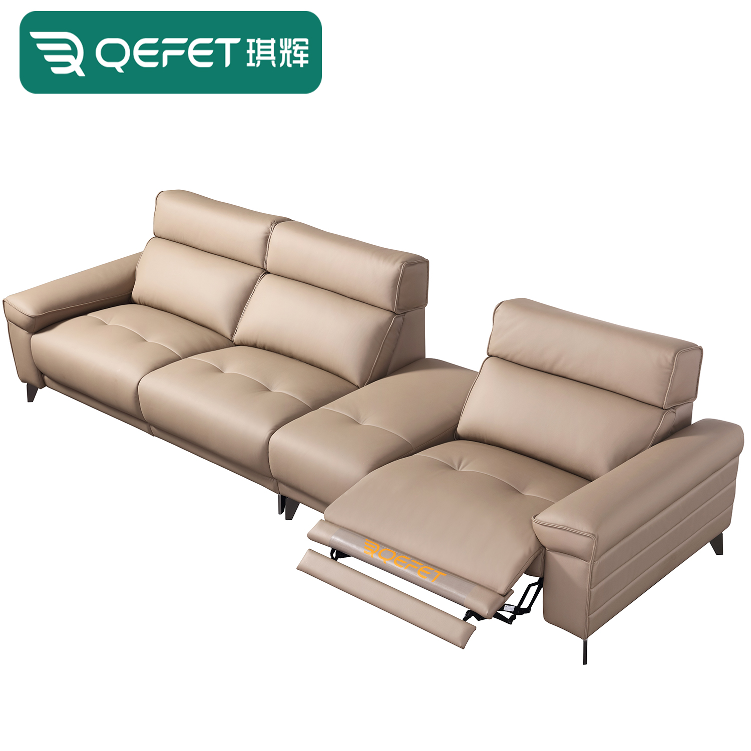 Wall-hugger Custom Wholesale Italian Modern Electric Recliner Sofa 3-Seater Minimalist Wood Italian Modern Living Room Recliner