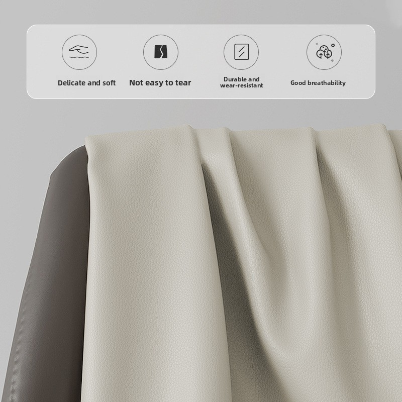 Wall-Hugging Minimalist Top-Grain Leather Reclining Sofa with Adjustable Lazy Mode &amp; Smart Control Cabinet Living Room