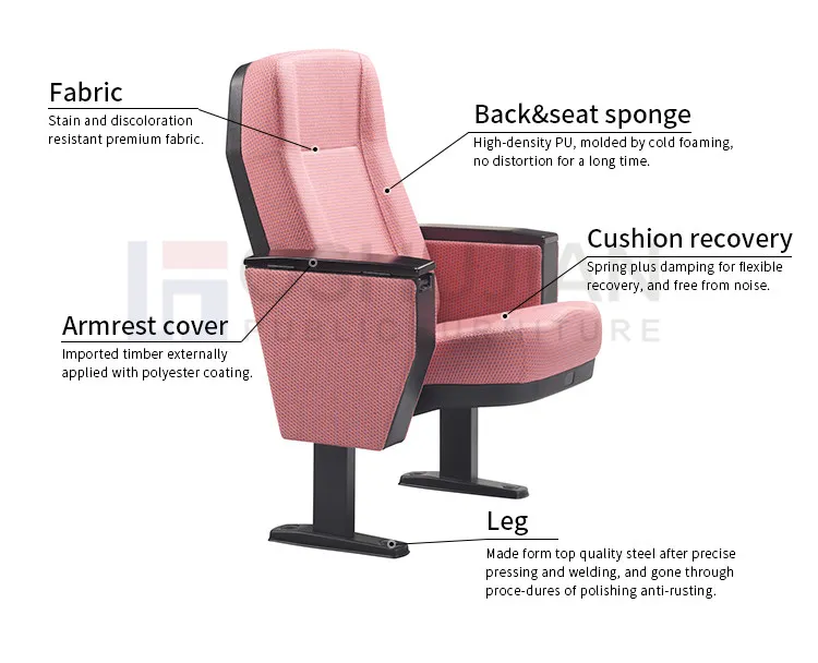 Customized Movie Fabric Folding Cinema Theater Seating Style 1