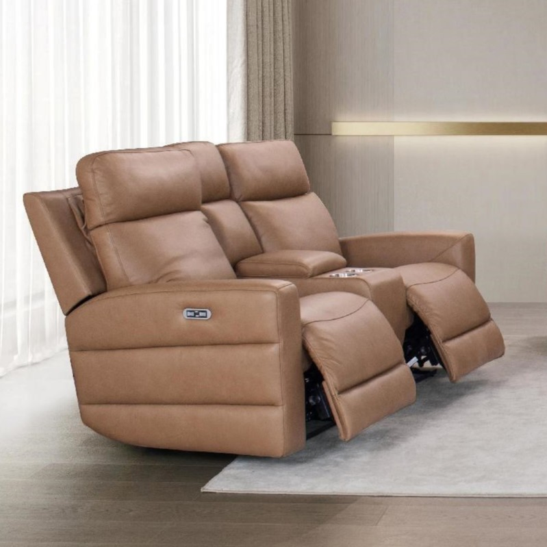 Factory Price High Back High Density Foam Core Contoured Lumbar Support Sectional Brown Leather Power Recliner Loveseat Sofa Set