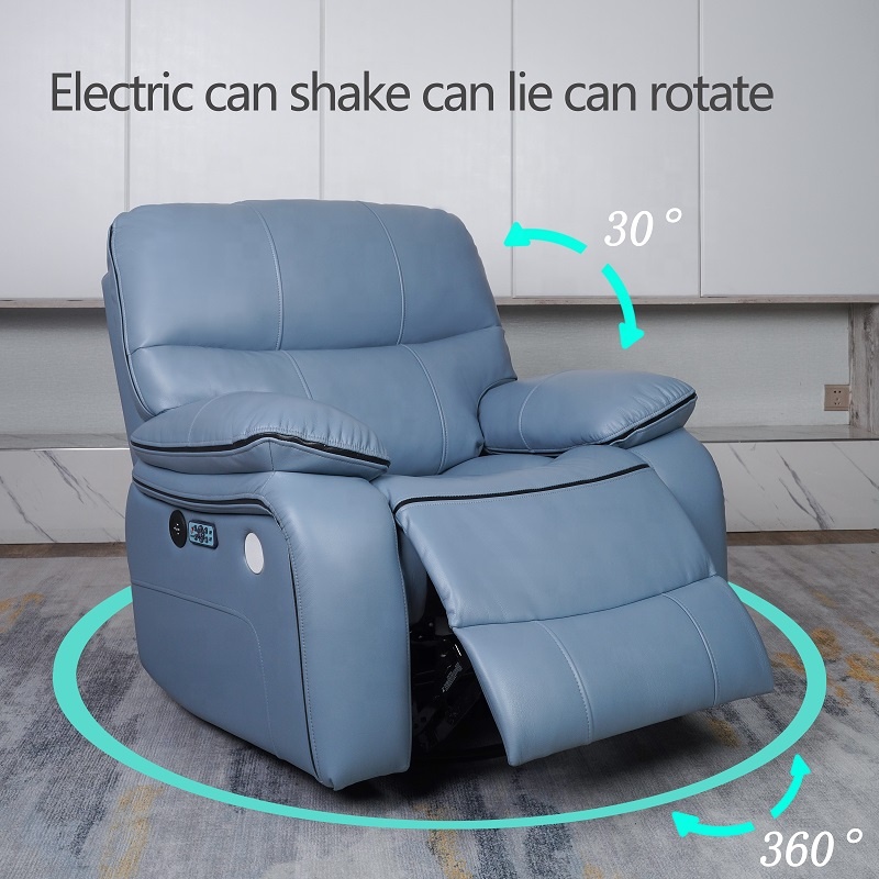 Hot Sale Custom Revolve Recliner Sofa Comfortable Smart Sonic Vibration Leather Sofa for Sale