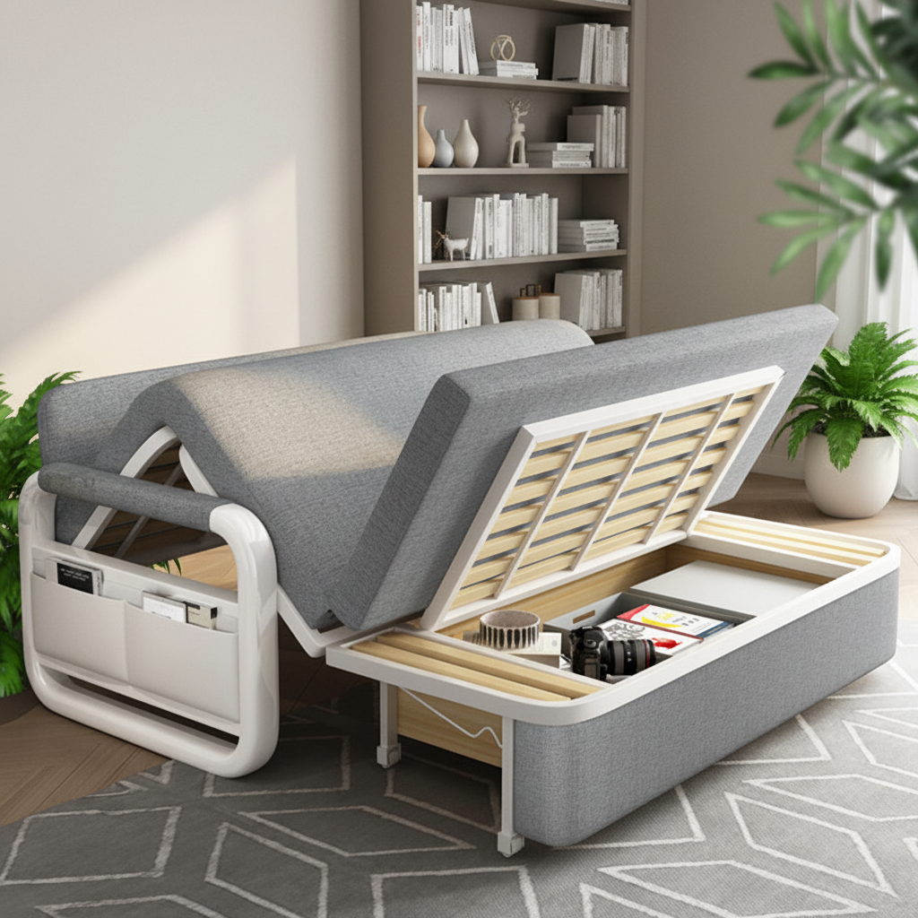 Sofa Bed with Storage Set Furniture Bedroom Bed 3 Seater Living Room Smart Luxury Leather Pull Out Multifunctional Sofa Beds